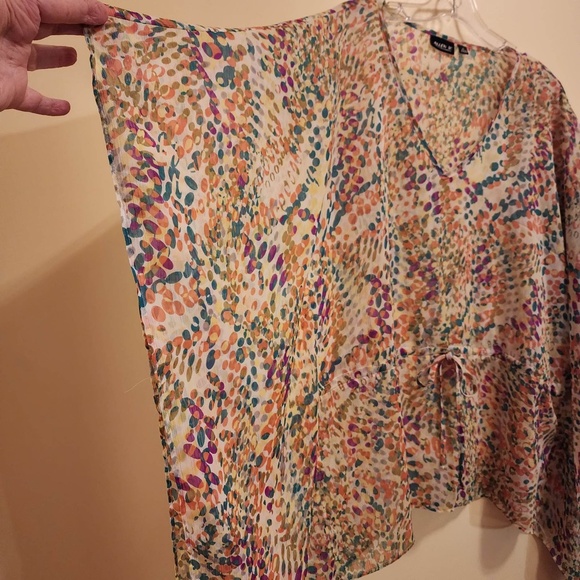 Allen B by Allen Schwartz Sheer Top Tie at Waist / Coverup M - Picture 5 of 6